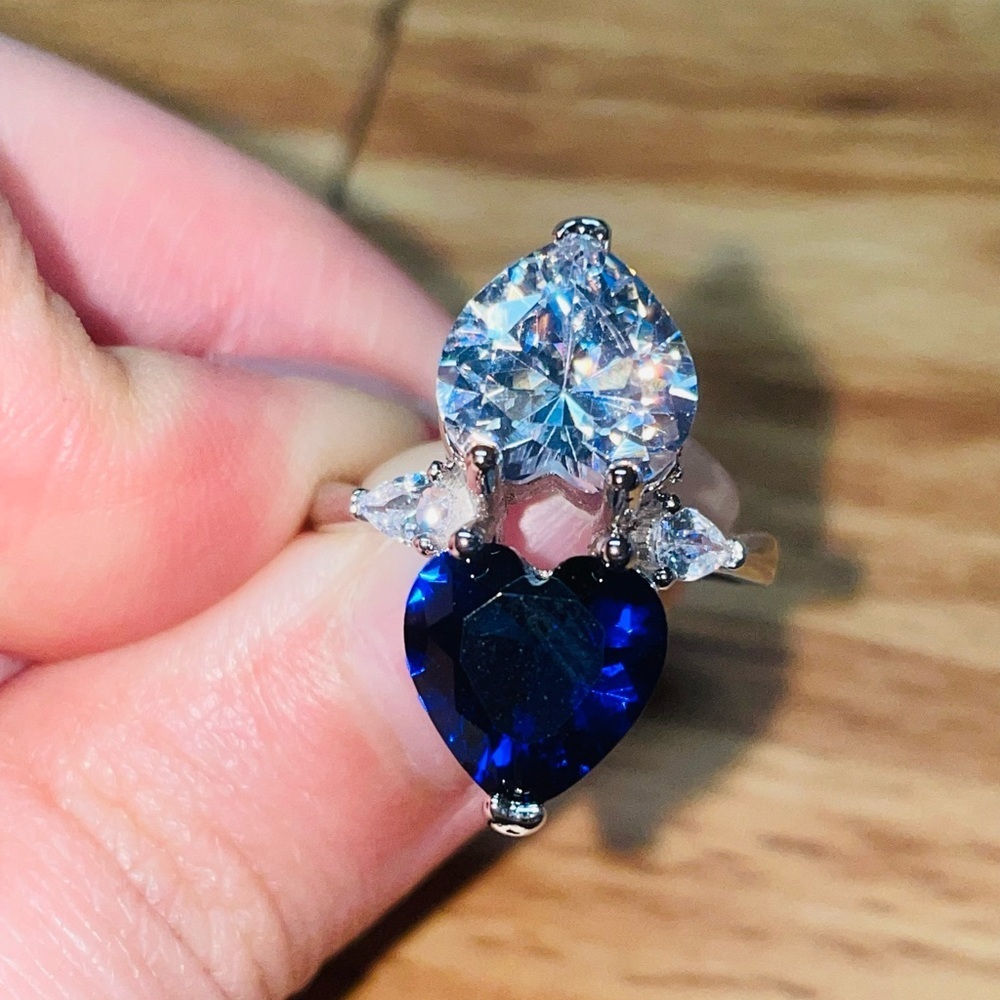 Mirrored Double Heart Statement Ring